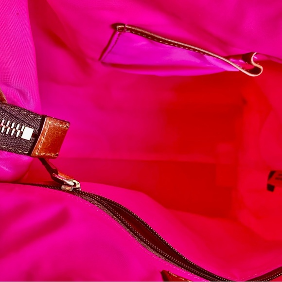 Dooney & Bourke red nylon & leather satchel great for the upcoming holidays - Picture 7 of 9